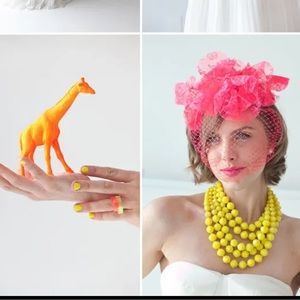 KATE SPADE NEW YORK CUT TO THE CHASE NECKLACE MULTI-STRAND BRIGHT HOT YELLOW